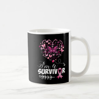 Brustkrebs Bewusstsein Pink Butterfly Herz Ich bin Kaffeetasse
