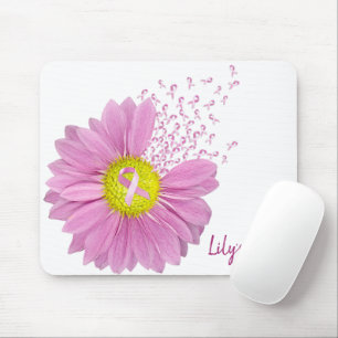 Brustkrebs-Bewusstsein Pink Daisy Mousepad