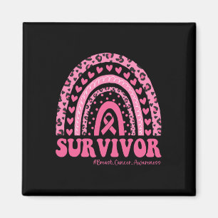 Brustkrebs Bewusstsein Pink Rainbow Brustkrebs Magnet