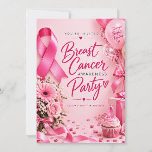 Brustkrebs-Bewusstsein Pink Ribbon Einladung
