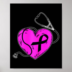Brustkrebs-Bewusstsein Pink Ribbon Survivor Gesche Poster