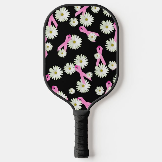 Brustkrebs-Bewusstsein Pink Ribbons Pickleball Schläger (Vorderseite)