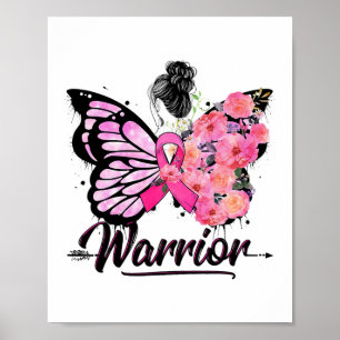 Brustkrebs-Bewusstsein Pink Ribbons Schmetterling Poster
