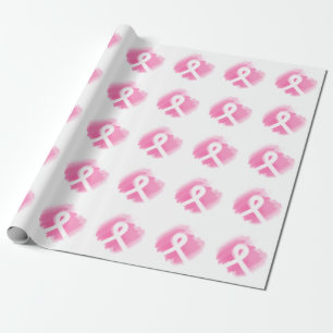 Brustkrebs-Bewusstsein Ribbon Wasserfarbe  Geschenkpapier