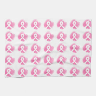 Brustkrebs-Bewusstsein Ribbon Wasserfarbe  Geschirrtuch