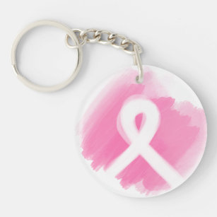 Brustkrebs-Bewusstsein Ribbon Wasserfarbe Schlüsselanhänger