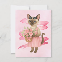 Brustkrebs-Bewusstsein Rosa Band Blumenthema Postkarte