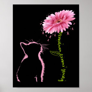 Brustkrebs-Bewusstsein Rosa Band Daisy Blume C Poster