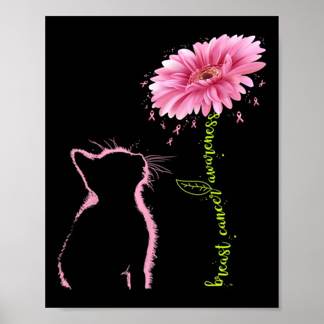 Brustkrebs-Bewusstsein Rosa Band Daisy Blume C Poster (Vorne)