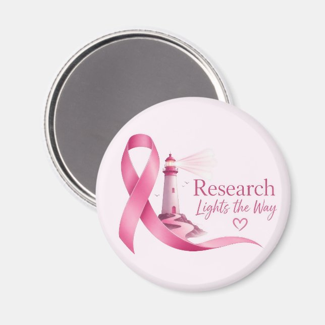 Brustkrebs-Bewusstsein Rosa Band Forschung Magnet (Vorderseite/Rückseite)