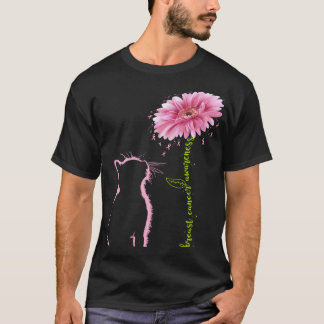 Brustkrebs-Bewusstsein Rosa Band Gänseblümchen T-Shirt