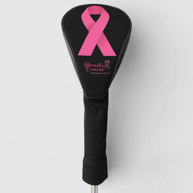 Brustkrebs-Bewusstsein Rosa Band Golf Headcover (Vorderseite)