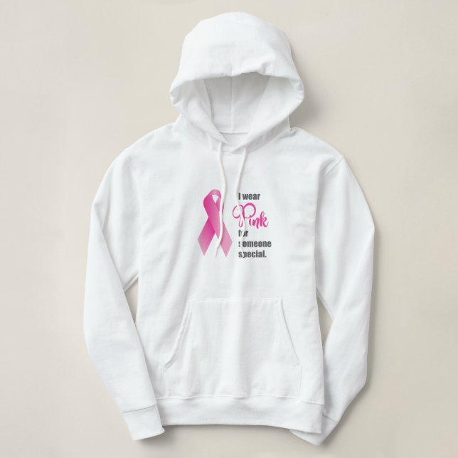 Brustkrebs-Bewusstsein. Rosa Band Hoodie (Design vorne)