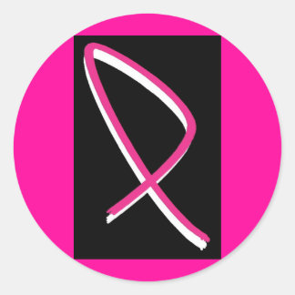 Brustkrebs-Bewusstsein Rosa Band I Runder Aufkleber