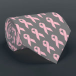 Brustkrebs-Bewusstsein Rosa Band Krawatte<br><div class="desc">Brustkrebs Bewusstsein Pink Ribbon Krawatte auf grauem Hintergrund.</div>