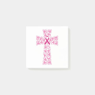 Brustkrebs-Bewusstsein rosa Band-Kreuz  Post-it Klebezettel