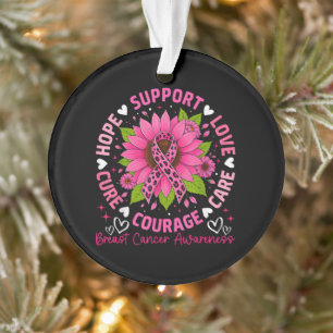 Brustkrebs-Bewusstsein Rosa Band Sonnenblume Hoffn Ornament