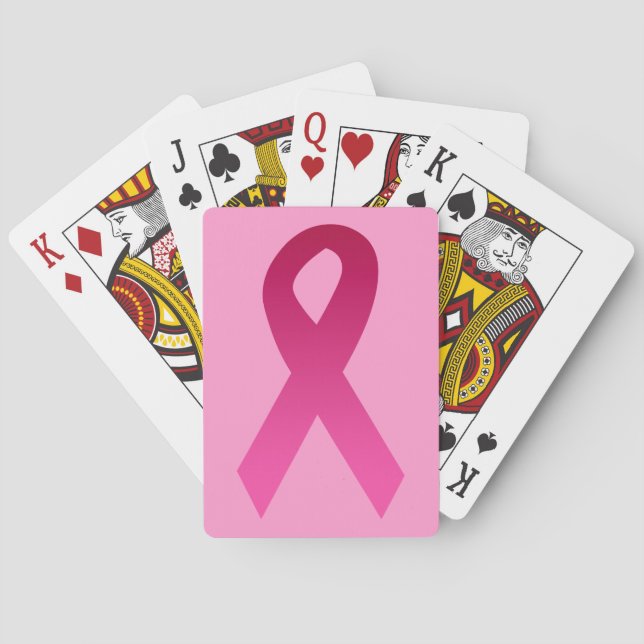 Brustkrebs-Bewusstsein rosa Band Spielkarten (Rückseite)