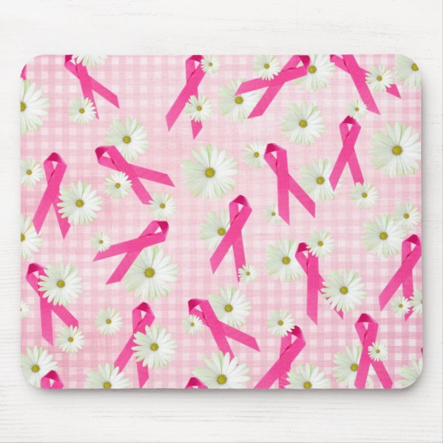 Brustkrebs Bewusstsein rosa Bänder Mousepad (Vorne)
