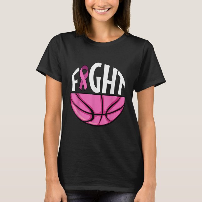 Brustkrebs-Bewusstsein Rosa Basketball Tee (Vorderseite)