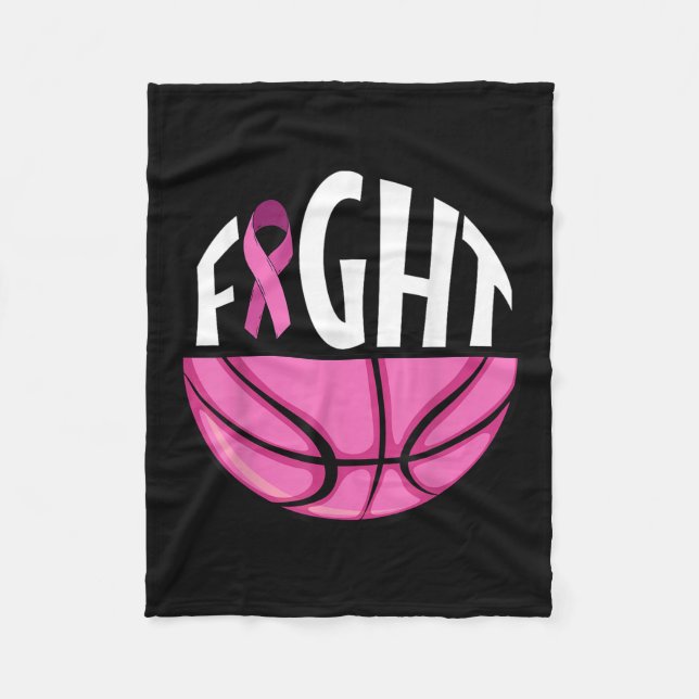 Brustkrebs-Bewusstsein Rosa Basketball Tee Fleecedecke (Vorderseite)