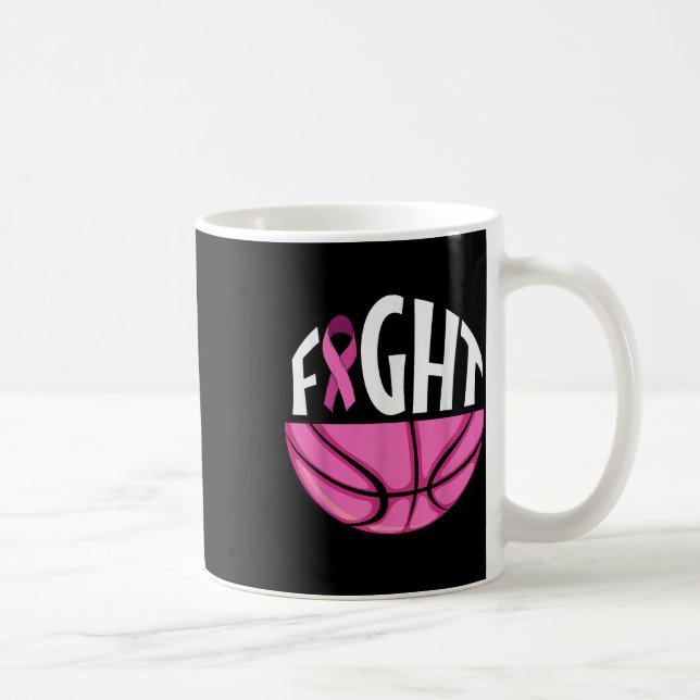 Brustkrebs-Bewusstsein Rosa Basketball Tee Kaffeetasse (Rechts)