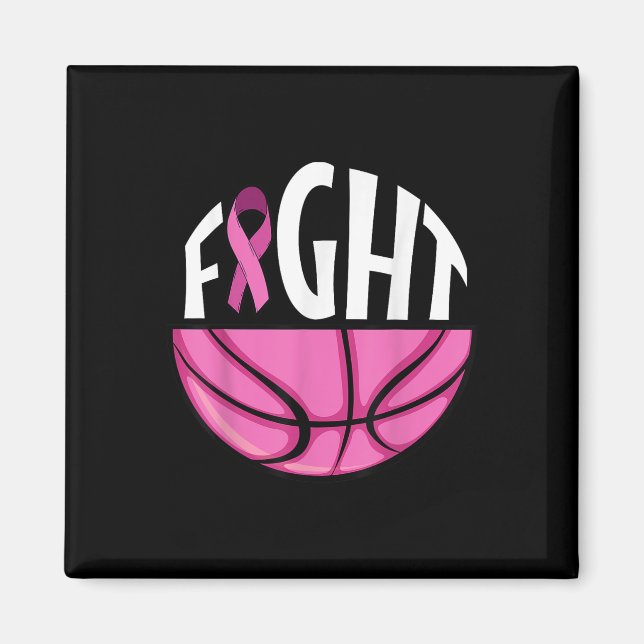 Brustkrebs-Bewusstsein Rosa Basketball Tee Magnet (Vorne)