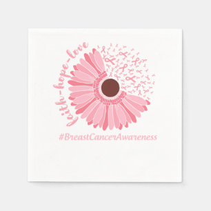 Brustkrebs Bewusstsein rosa Blume Serviette