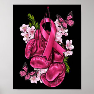Brustkrebs Bewusstsein rosa Boxhandschuhe Rosa Ri Poster