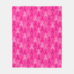 Brustkrebs-Bewusstsein rosa Flachbandmuster Fleecedecke