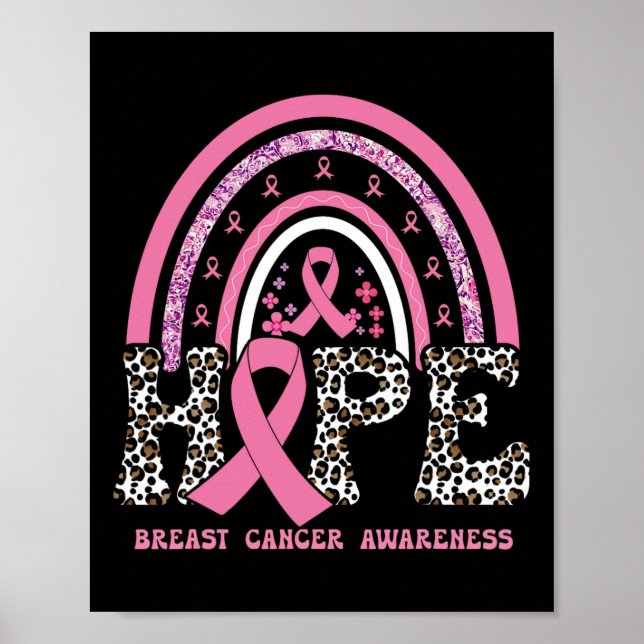 Brustkrebs-Bewusstsein rosa Halbmonatsunterstützun Poster (Vorne)