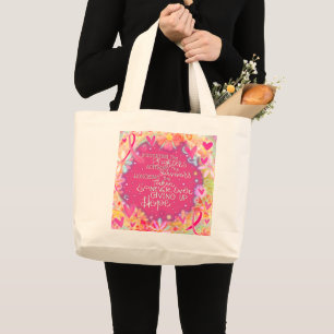 Brustkrebs Bewusstsein rosa Inspirivity Tote Bag Jumbo Stoffbeutel