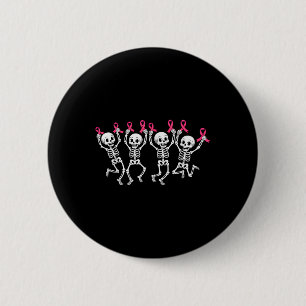 Brustkrebs-Bewusstsein Rosa Krieger Skelett Rosa Button