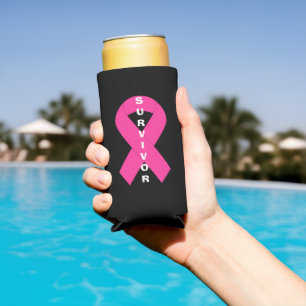Brustkrebs Bewusstsein rosa Ribbon Survivor Selters Dosenkühler