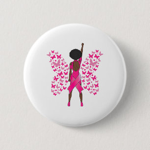 Brustkrebs Bewusstsein rosa Schmetterlinge Afrikan Button