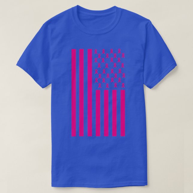 Brustkrebs-Bewusstsein rosa schwarze Flagge T-Shirt (Design vorne)