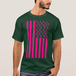 Brustkrebs-Bewusstsein rosa schwarze Flagge T-Shirt