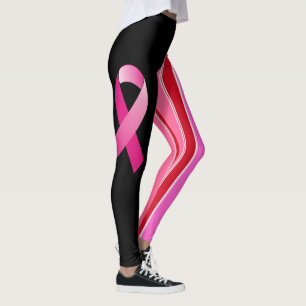 Brustkrebs-Bewusstsein rosa Streifen Band Leggings