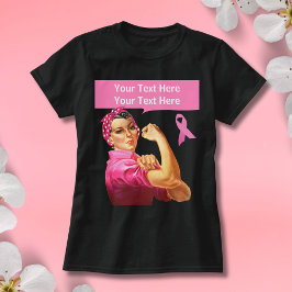Brustkrebs-Bewusstsein Rosie the Riveter pink T-Shirt