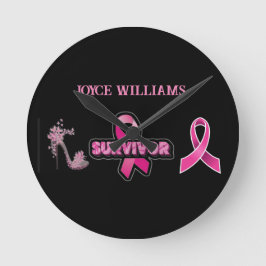 Brustkrebs-Bewusstsein Runde Wanduhr