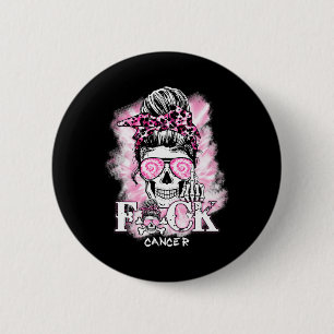 Brustkrebs-Bewusstsein Schädel F Krebs rosa Rib Button
