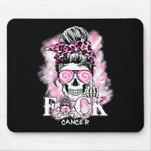 Brustkrebs-Bewusstsein Schädel F Krebs rosa Rib Mousepad