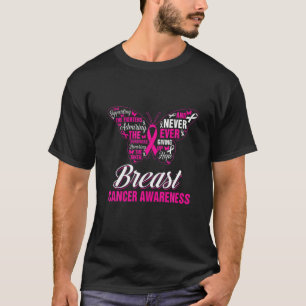 Brustkrebs-Bewusstsein Schmetterling Pink Ribbon H T-Shirt