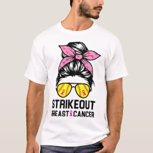 Brustkrebs-Bewusstsein Softball-Mama Frauen  T-Shirt