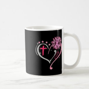 Brustkrebs Bewusstsein Sonnenblumen Glaube Herz ro Kaffeetasse