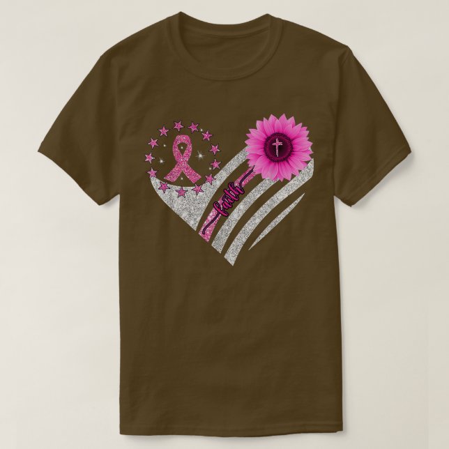 Brustkrebs Bewusstsein Sonnenblumen T-Shirt (Design vorne)