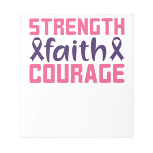 Brustkrebs Bewusstsein Stärke Glaubenssinn Mut Notizblock