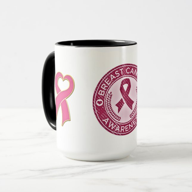 Brustkrebs-Bewusstsein Tasse (Vorderseite Links)