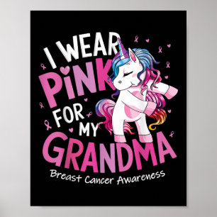 Brustkrebs Bewusstsein tragen rosa Oma Kinder Bab Poster
