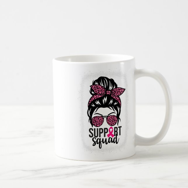 Brustkrebs-Bewusstsein Unterstützung-squad Messy B Kaffeetasse (Rechts)